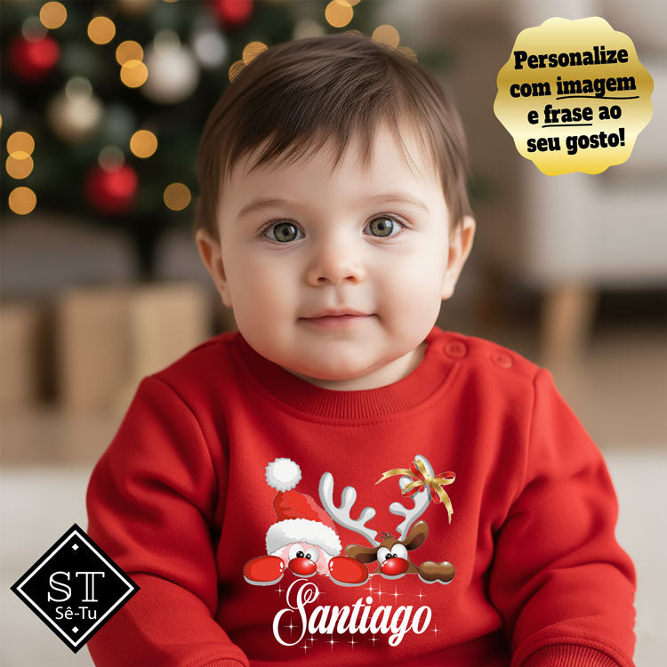 Camisola bebé Rena + Pai Natal